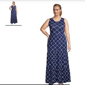 Womens Tiered Maxi Dress Geometric Print Plus Size